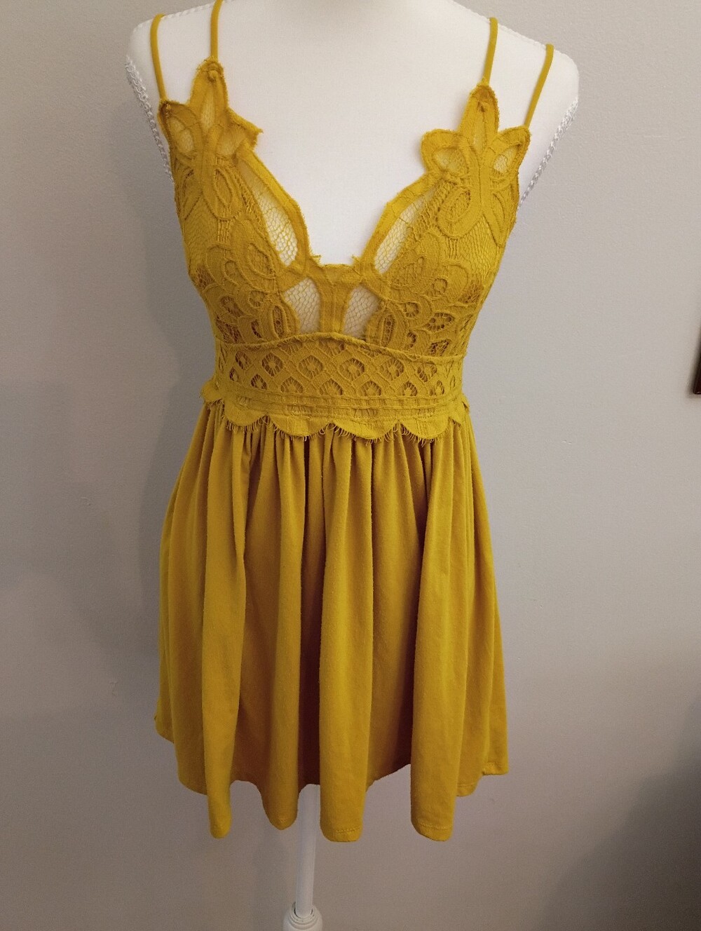 Zenana Outfitters Mustard Yellow Lace Top